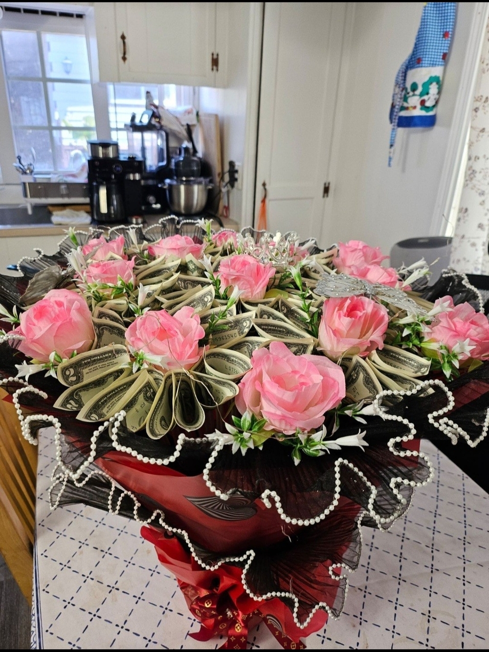 Decorative Pink Rose Money Bouquet - Home Accents